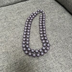 Vintage Signed 30” Joan Rivers Faux Pearl Necklace in lilac grey